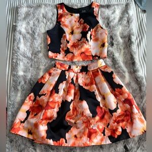 Revolve Bardot wall flower skirt and top set sz 4 XS